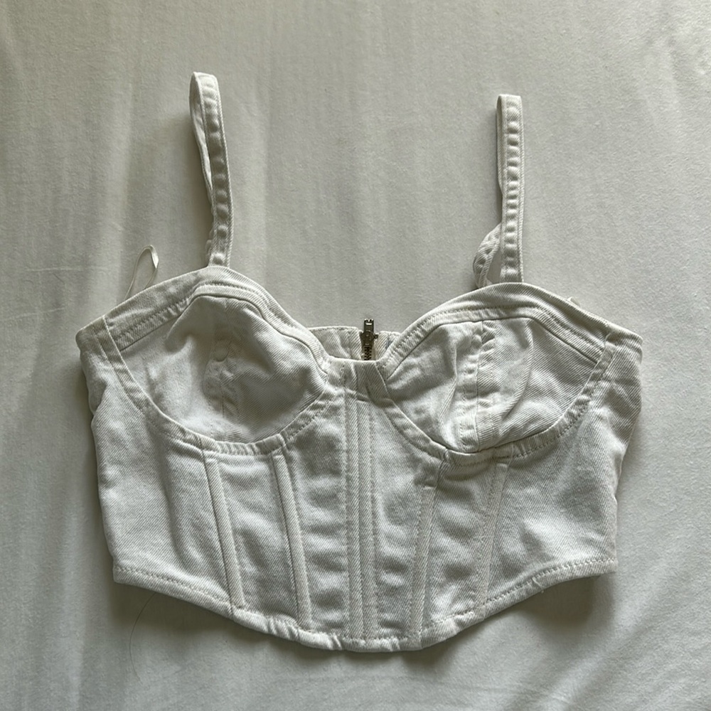 Zara denim Cropped tank top
